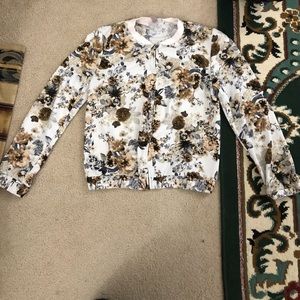 Roz & Ali Floral Print Bomber Jacket